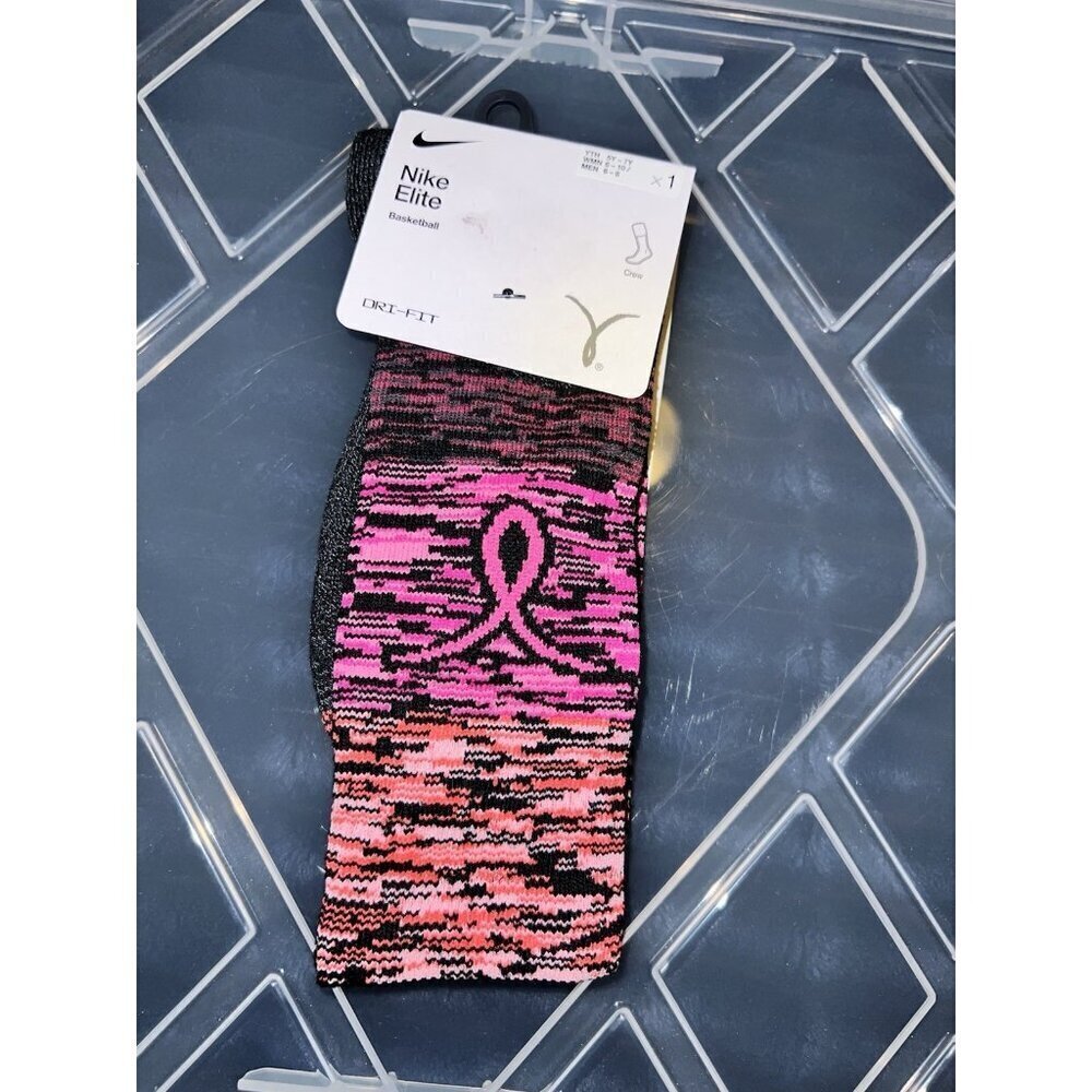 NWT NIKE Elite Kay Yow Basketball Crew Socks - DA5063-684 - Y 5Y-7Y/ W6-10 M 6-8
